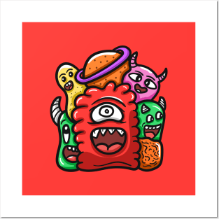 Monster Character Doodle Art Posters and Art